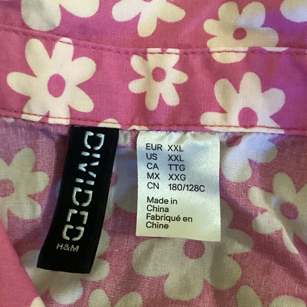 Divided Pink Floral Women’s Button Down Shirt - Picture 5 of 6